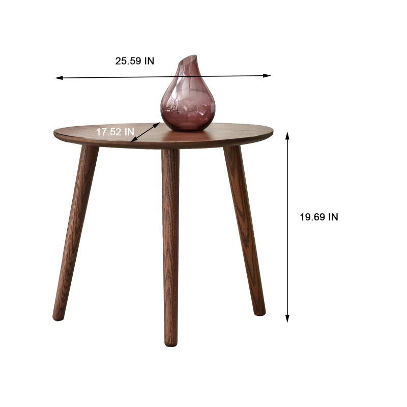Modern Pebble-Shaped Coffee Table for Living Room, Solid Oak