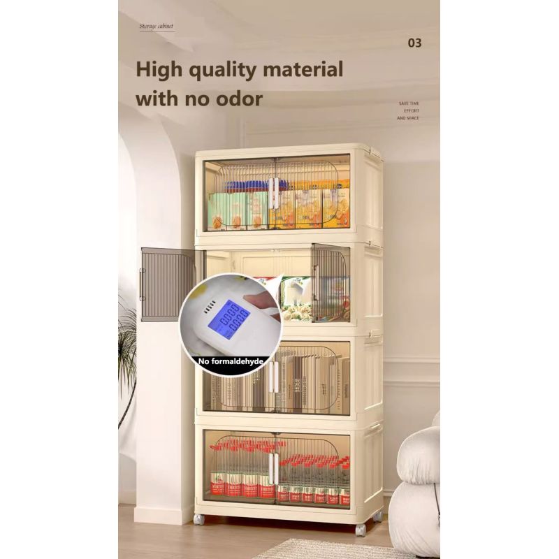 Modern Folding Closet Storage Cabinet with Wheels