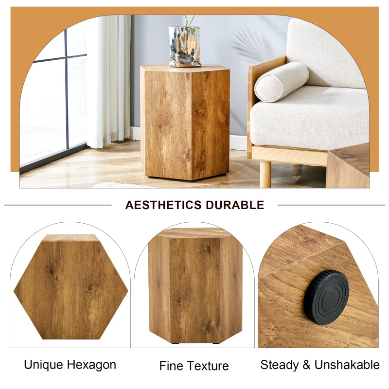 Modern MDF Coffee Table for Living Room, Textured Top