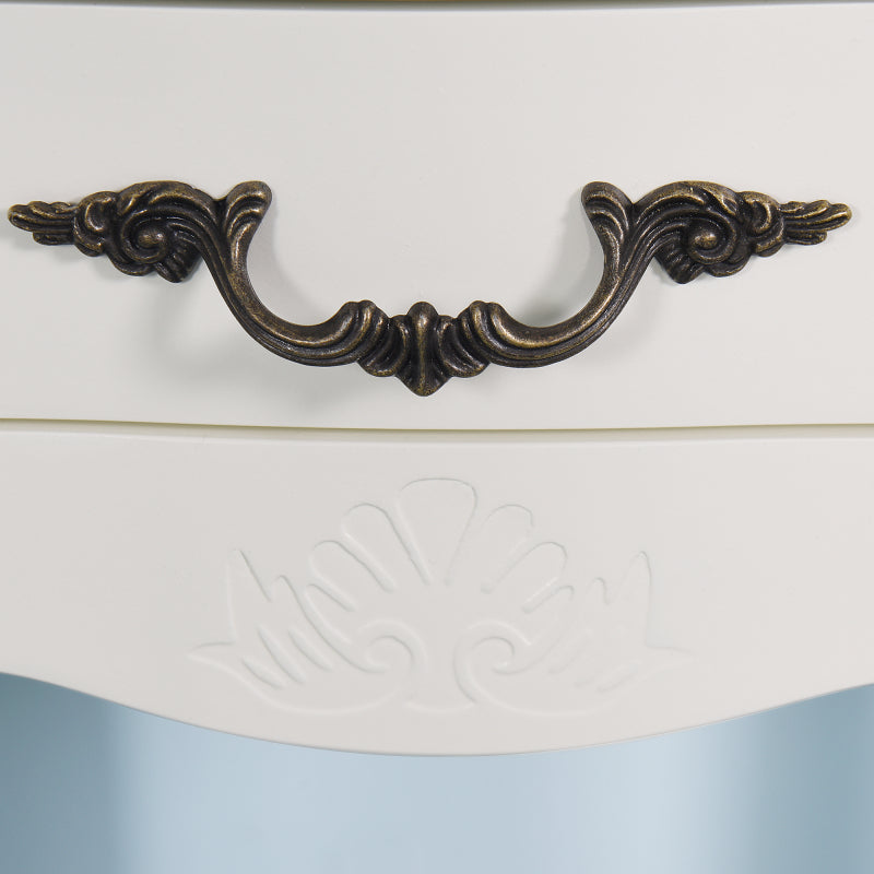 Classic White Living Room Side Table with Drawer