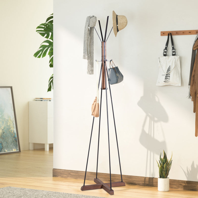 Reclaimed Wood & Metal Coat Rack for Bedroom & Living Room