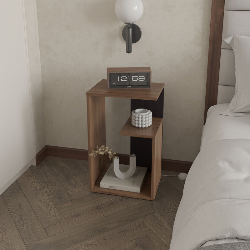 FM FURNITURE Vega Modern Side Table, Living Room Open Shelf