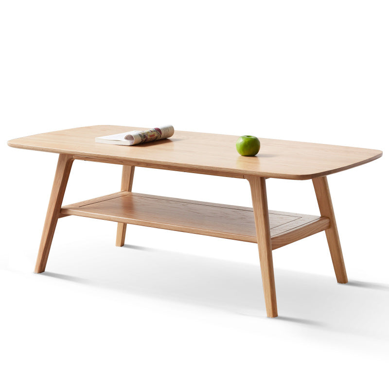 Minimalist Coffee Table for Living Room, Solid Wood Shelf