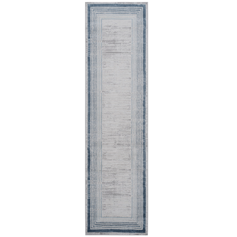 NAAR MARFI Bordered Doormat for Entryway, 2x3 Blue/Ivory