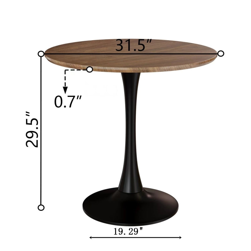 Mid-Century Round Tulip Dining Table for 2-4, Pedestal Base