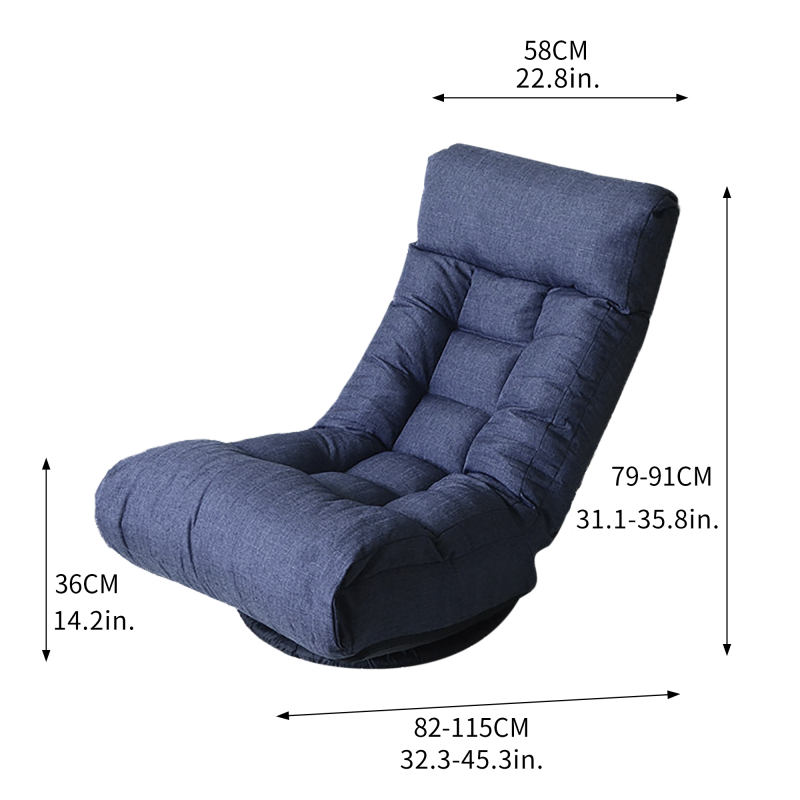 Japanese-Style Floor Chair for Balcony - Adjustable Recline