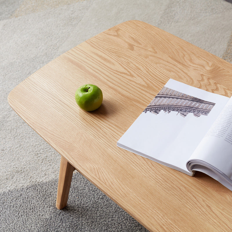 Minimalist Coffee Table for Living Room, Solid Wood Shelf