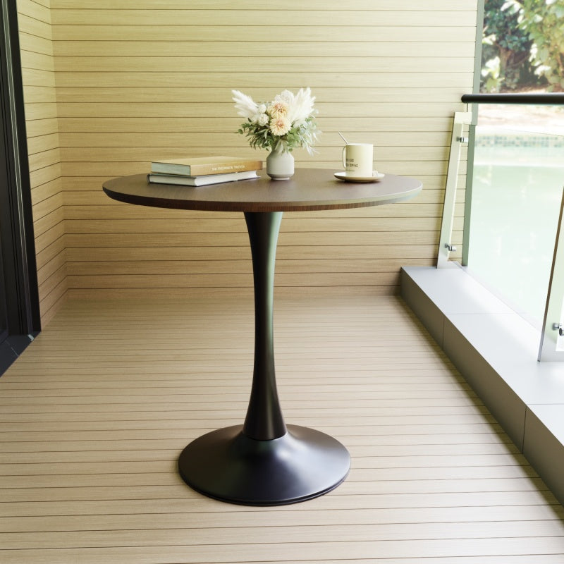 Mid-Century Round Tulip Dining Table for 2-4, Pedestal Base