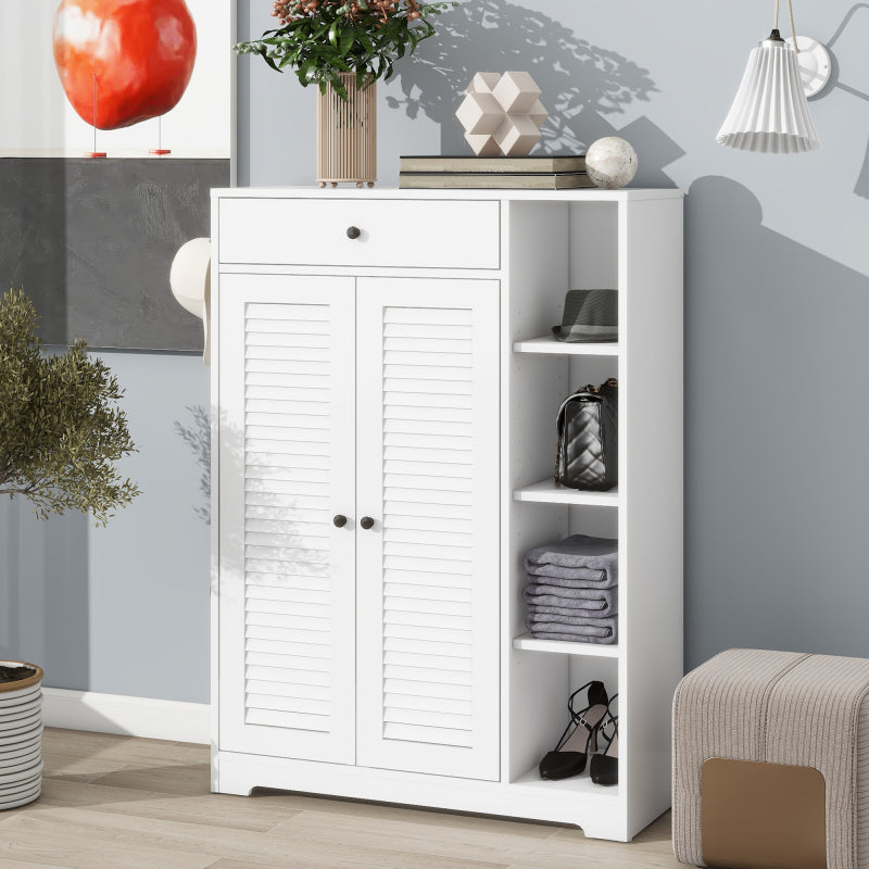 Modern Shoe Cabinet for Entryway with 2 Flip Drawers