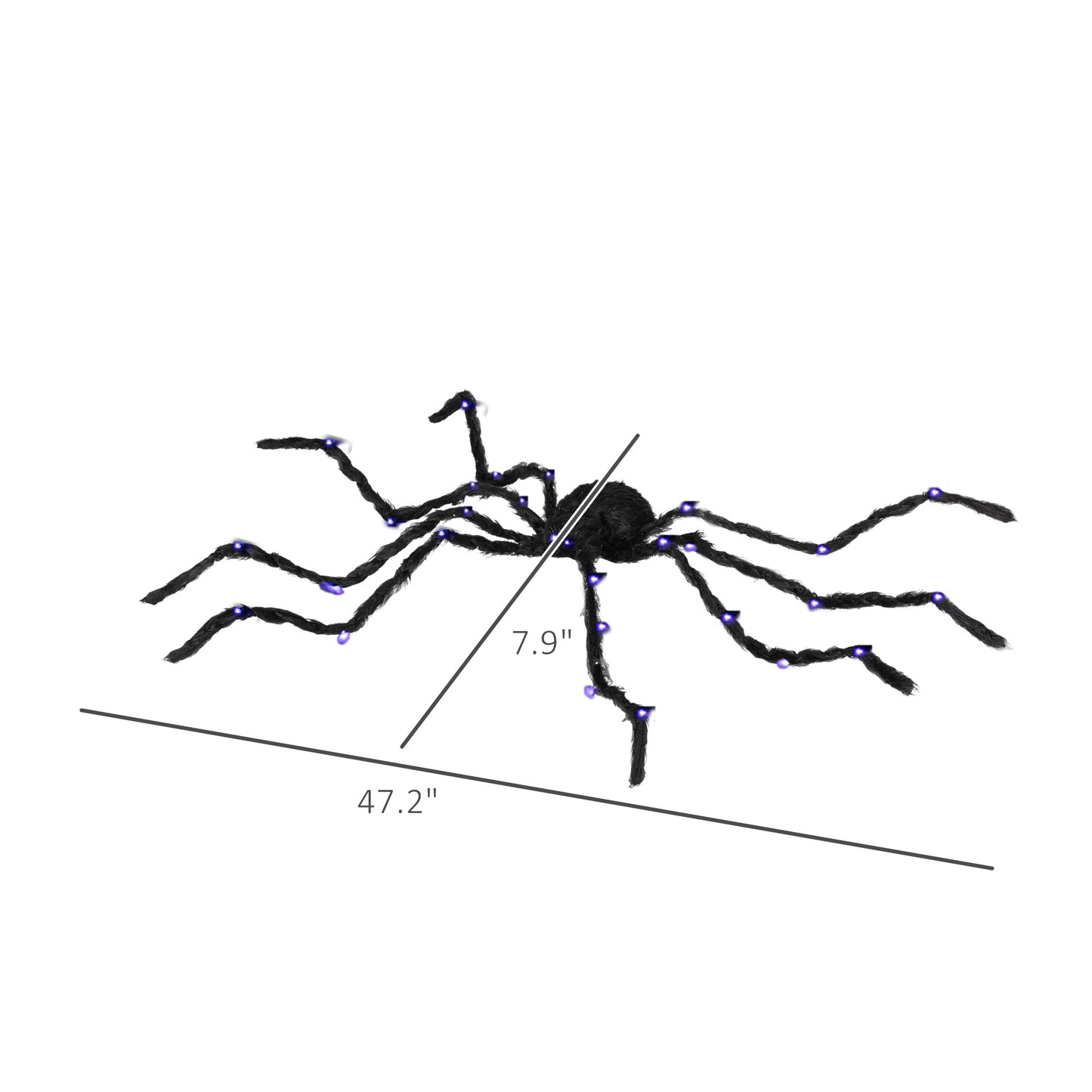 HOMCOM Oversized Halloween Spider, Outdoor LED Bendable Legs