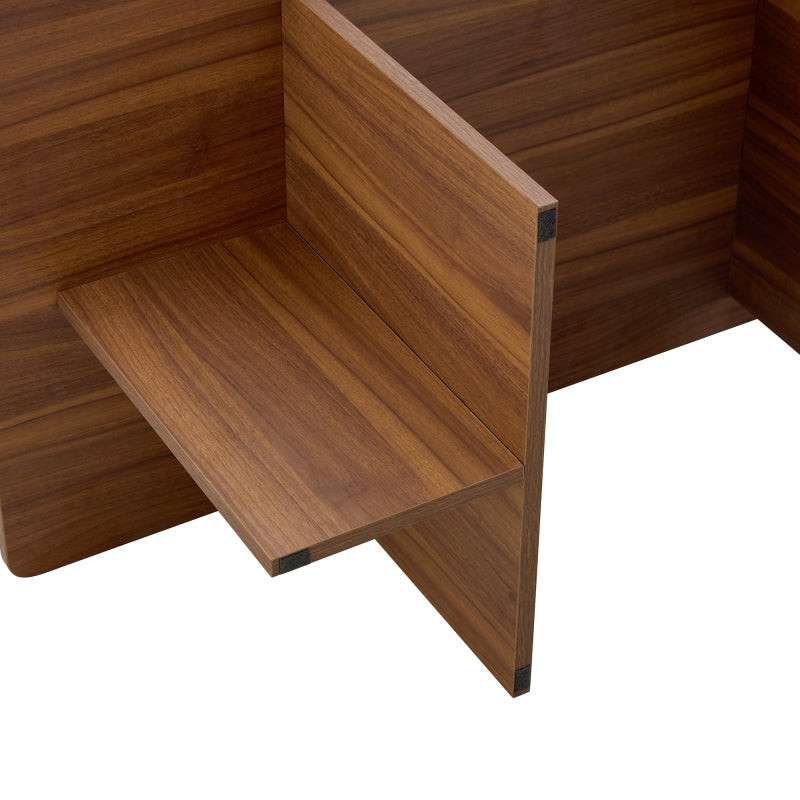 Modern Walnut Coffee Table, Living Room, Triangular Base