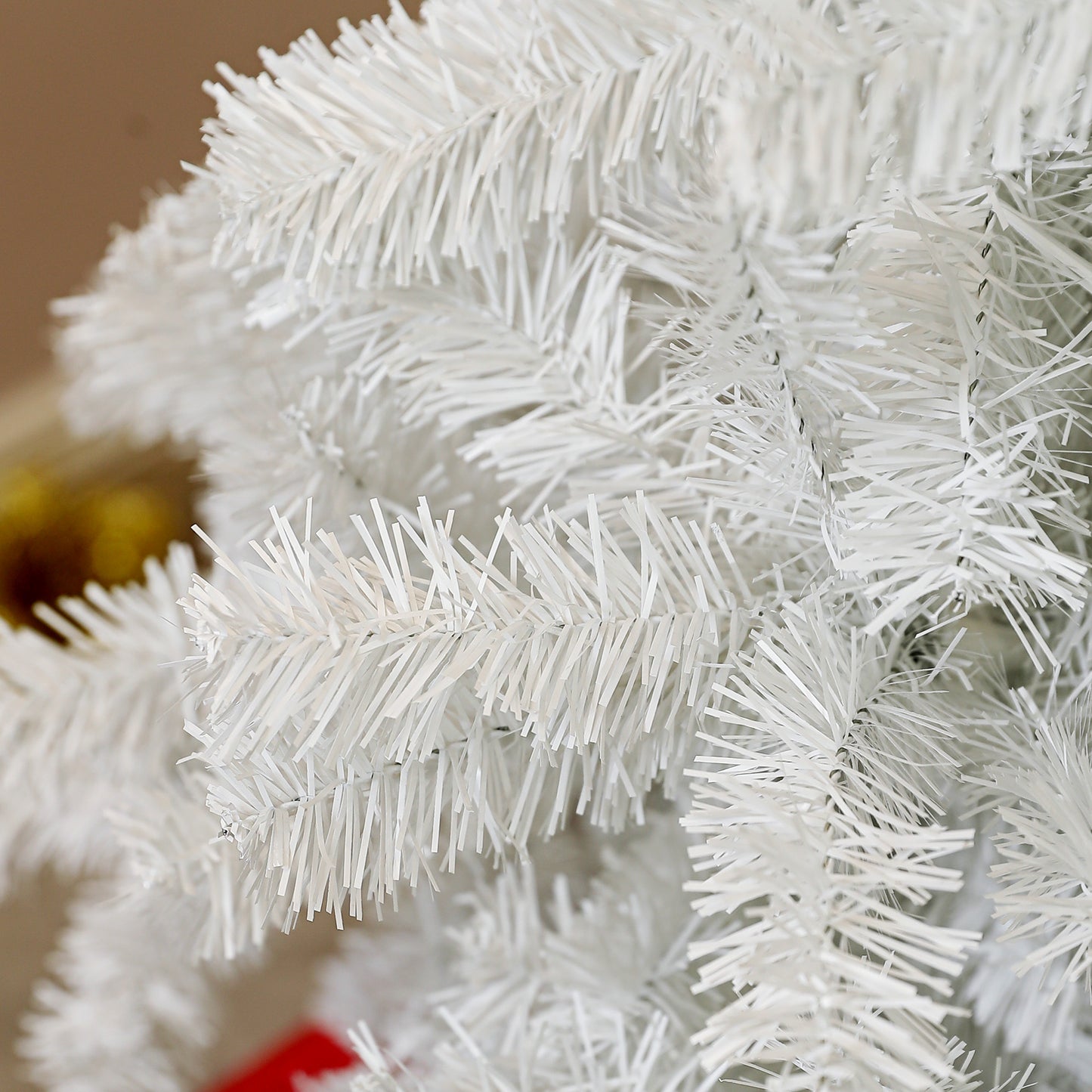 HOMCOM White 6 ft Unlit Christmas Tree 1,000 Tips, Auto-Open