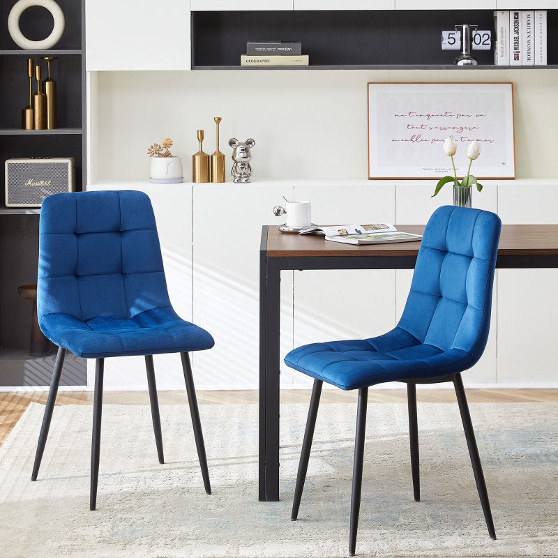 Mid-Century Green Velvet Dining Chairs for Kitchen, Set of 4