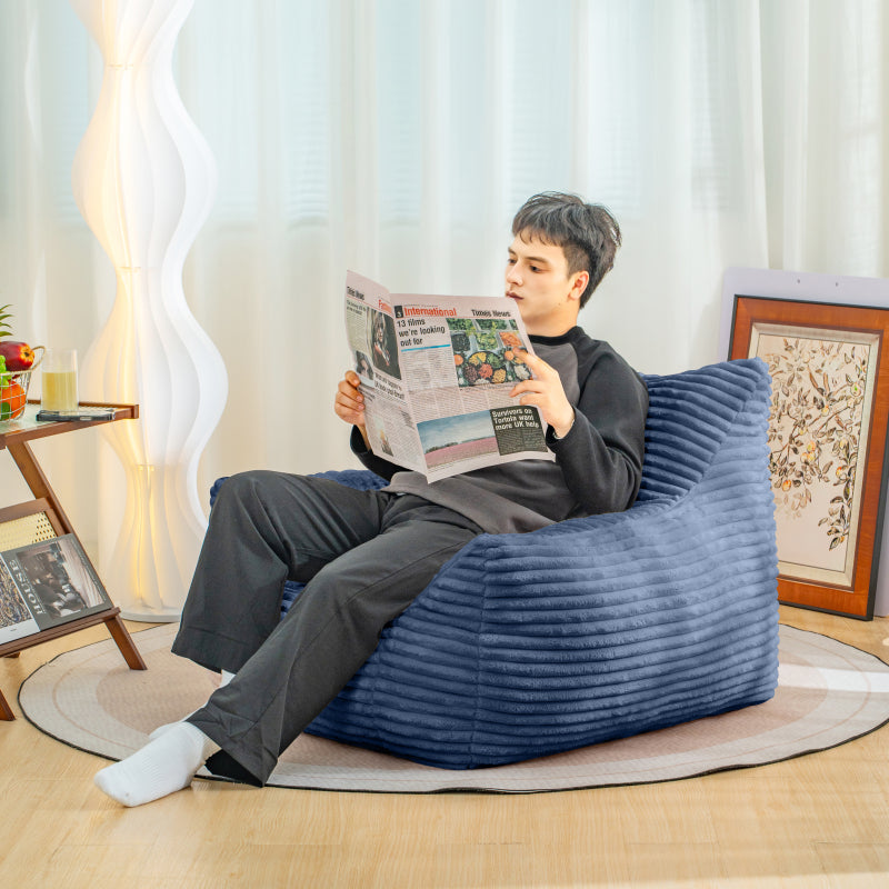 Cloud-Soft Bean Bag Chair for Living Room with Armrests