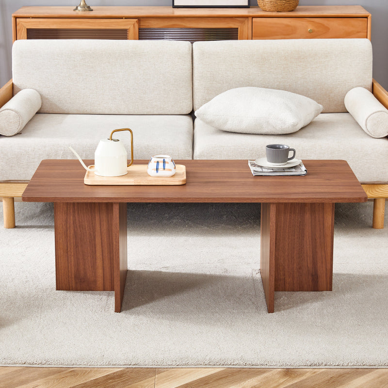 Modern Walnut Coffee Table, Living Room, Triangular Base