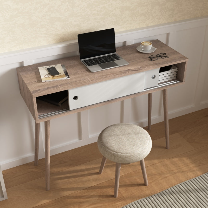 Modern Entryway Console Table with Sliding Doors and Storage
