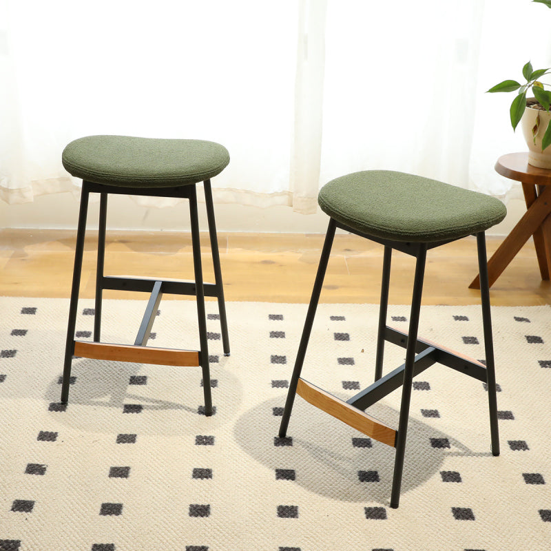 Modern Backless Bar Stools Set of 2 Padded for Kitchen