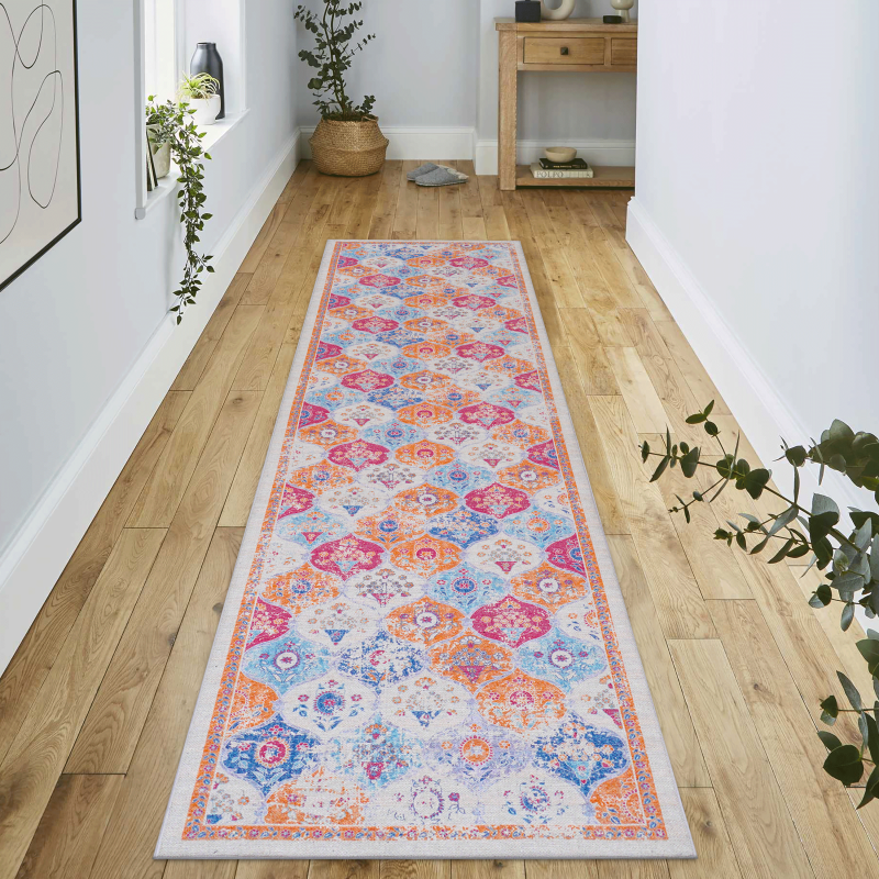 NAAR MAVAL Cream Area Rug for Living Room, Washable 5x8