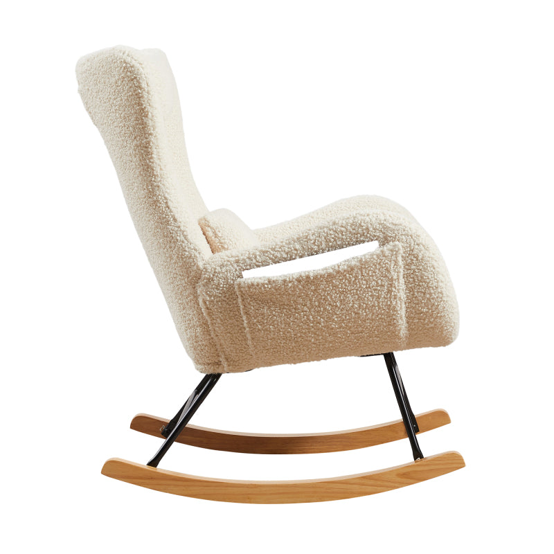 Modern Nursery Rocking Chair with High Back Support