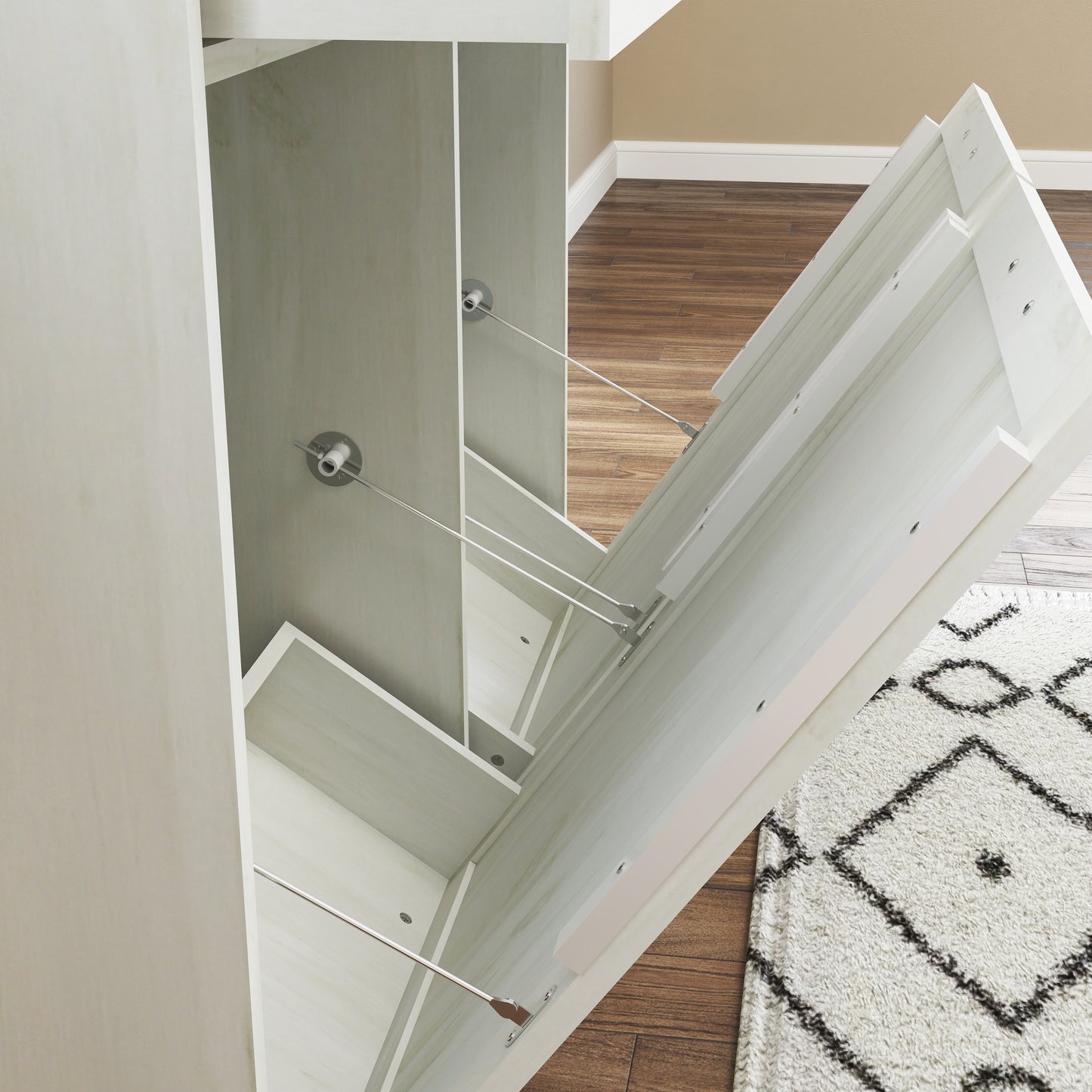 Farmhouse Barn-Door Double Tilt-Out Kitchen Trash Cabinet