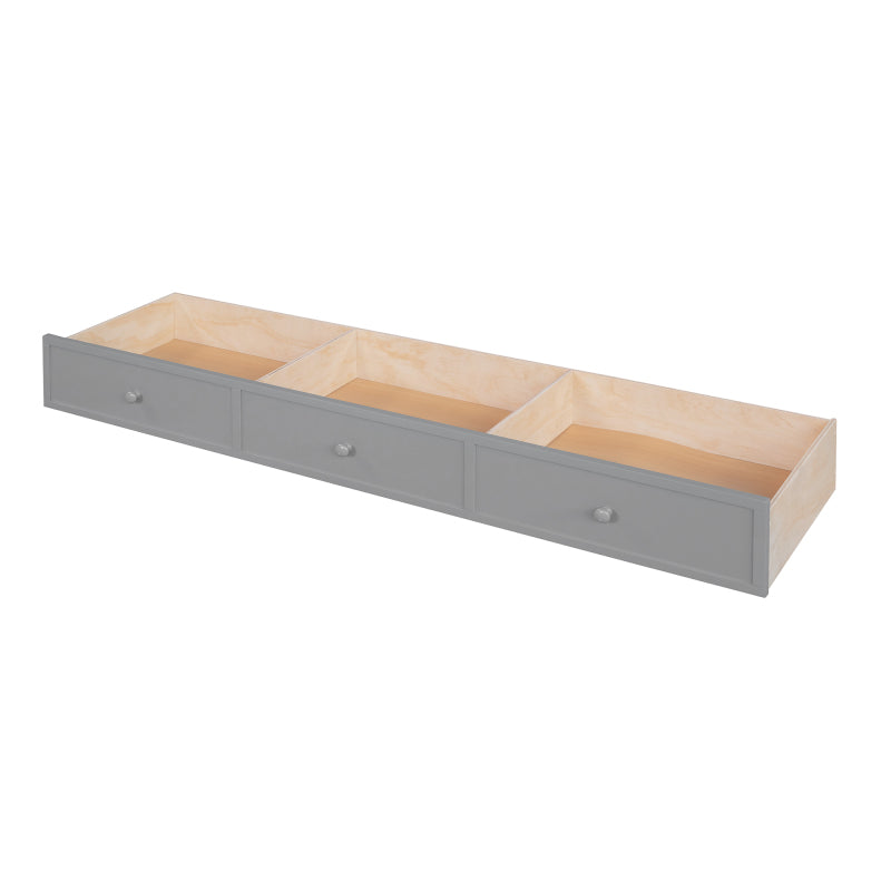 Modern L-Shaped Twin/Full Kids' Bunk with Stairs & Drawers