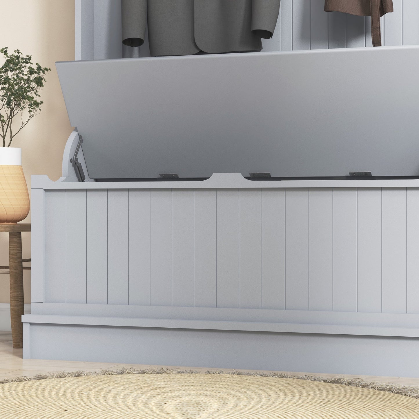 HOMCOM Modern Hall Tree Bench for Entryway, 3-in-1 Storage