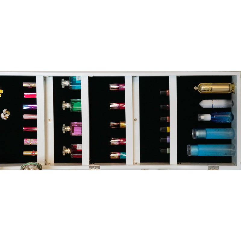Sleek 360° Swivel LED-Lit Mirror Jewelry Armoire for Bedroom