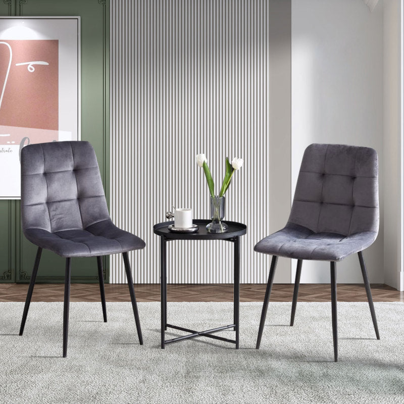 Mid-Century Green Velvet Dining Chairs for Kitchen, Set of 4