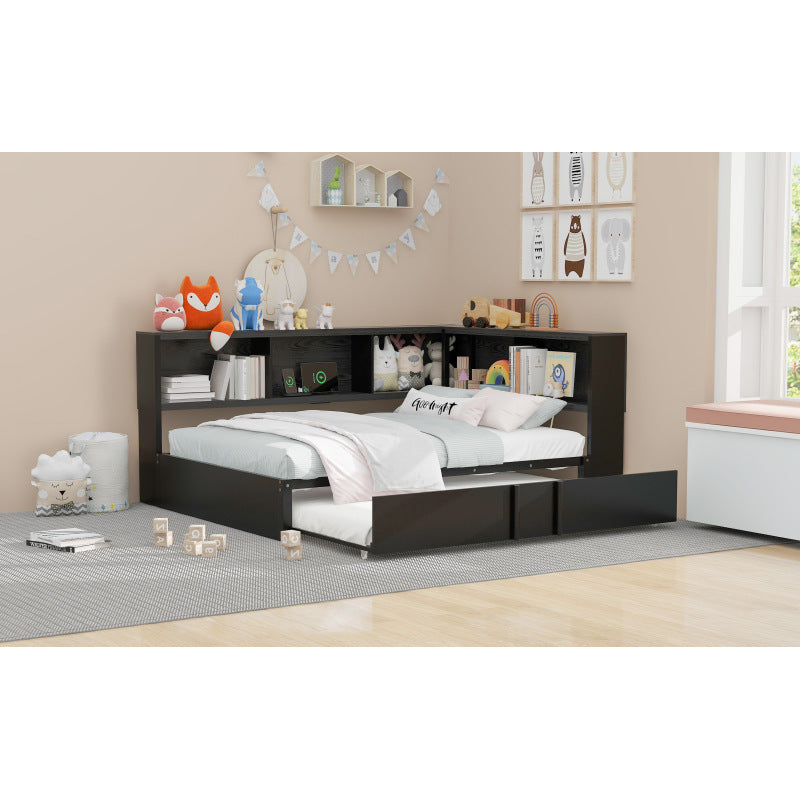 Modern Metal Daybed w/ Trundle, Guest Room Storage & USB