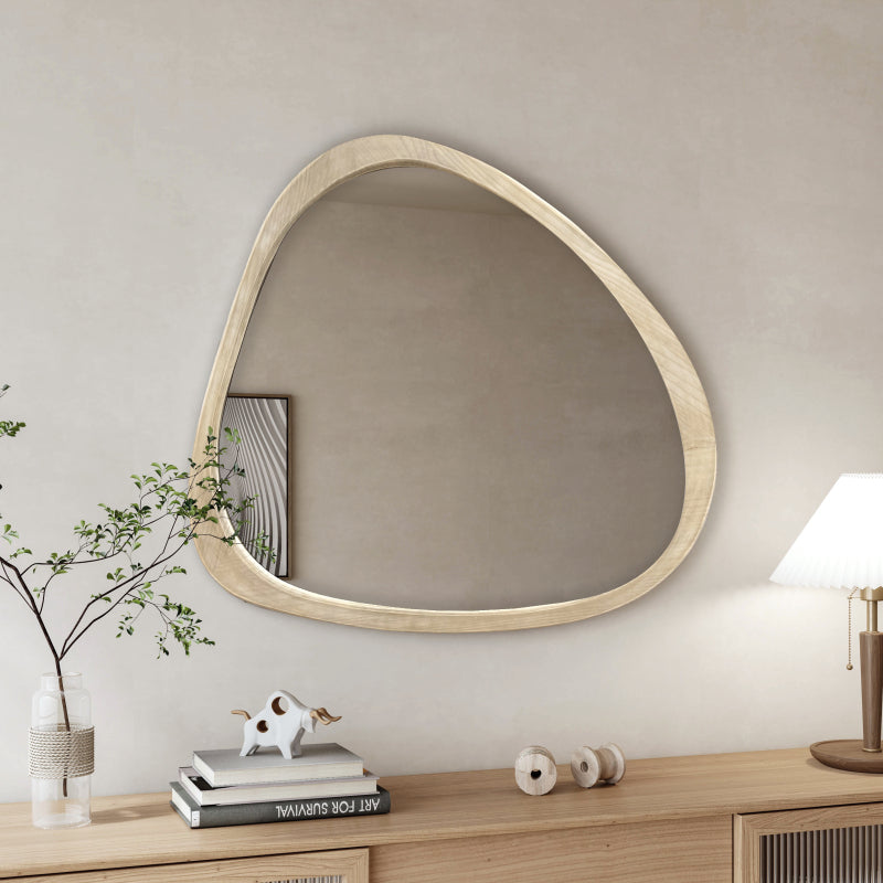 Organic Modern Wall Mirror for Entryway, Asymmetrical 45in