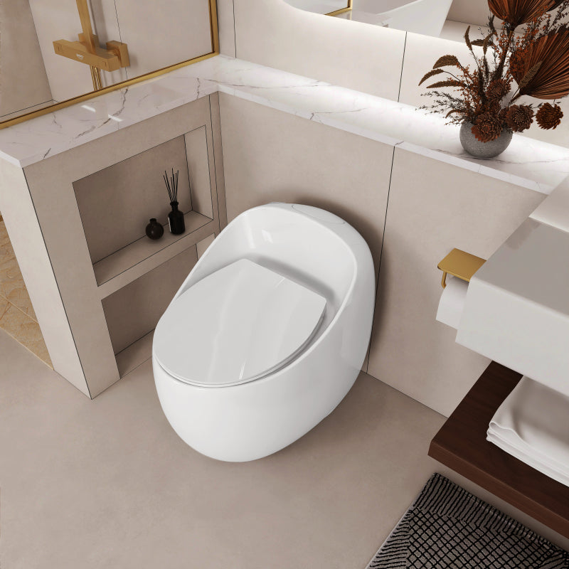 Modern Egg-Shape Bathroom Toilet, Water-Saving 1.28 GPF