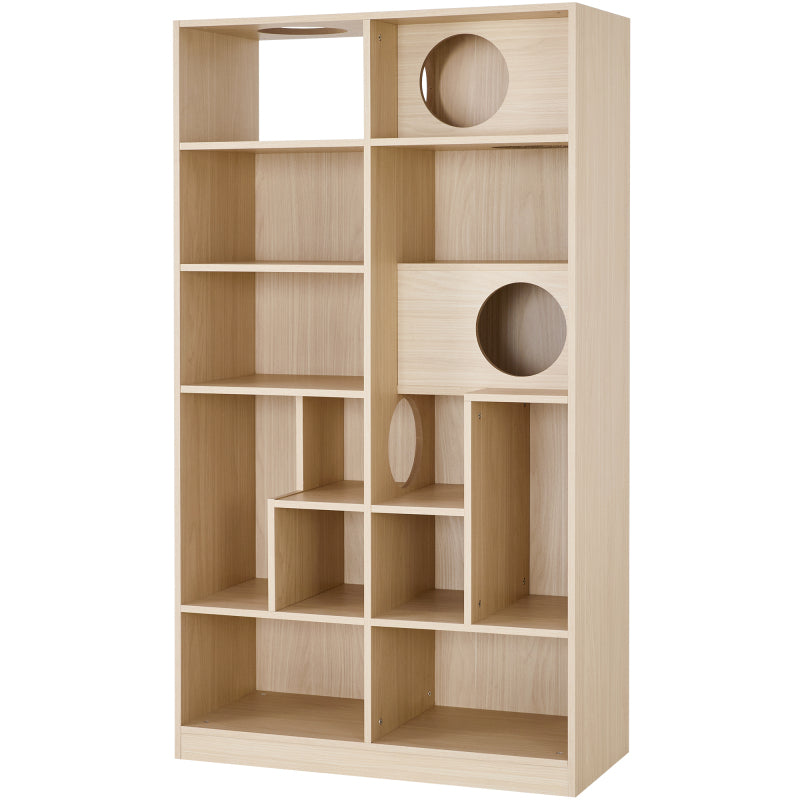 Modern Cat House Bookcase for Living Room Hidden Litter Box