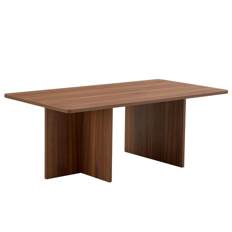 Modern Walnut Coffee Table, Living Room, Triangular Base