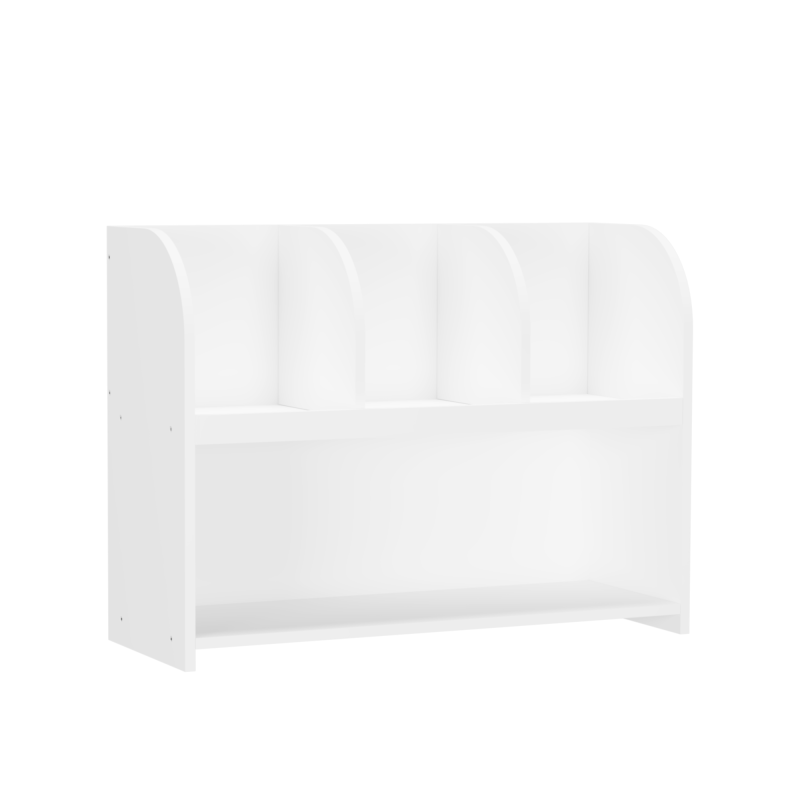 Modern Kids Bookcase for Nursery & Playroom with 4 Cubbies
