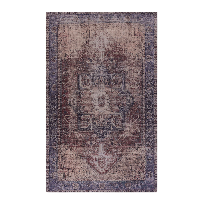 NAAR MAVAL Modern Burgundy Entryway Doormat, Washable