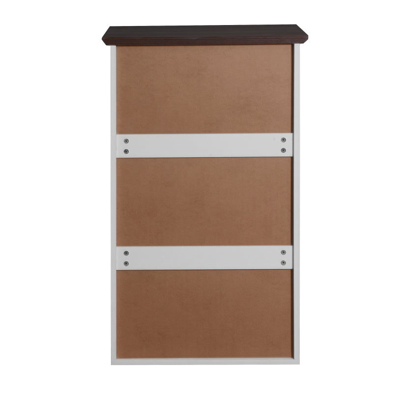 Modern 5-Drawer Bedroom Dresser, Two-Tone White & Walnut