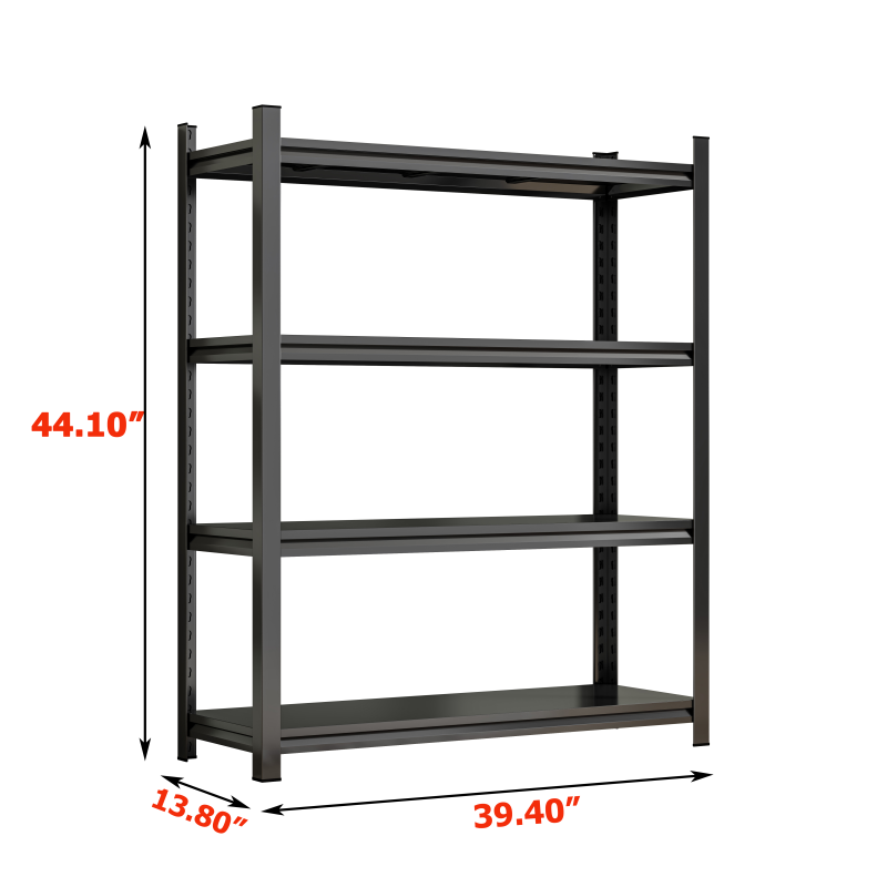 Industrial 4-Tier Metal Rack for Home & Garage, Adjustable