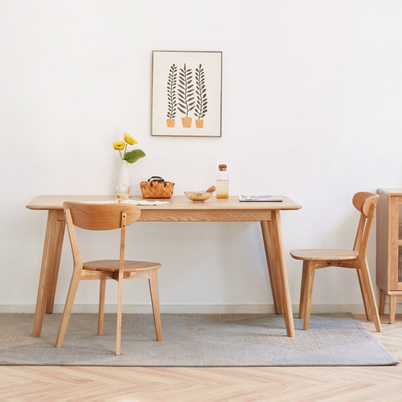 Natural Solid FAS Oak Dining Chairs for Dining Room Set of 2