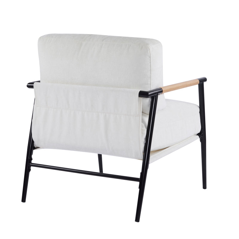 Modern Accent Chair for Living Room, Plush Seat & Wood Arms