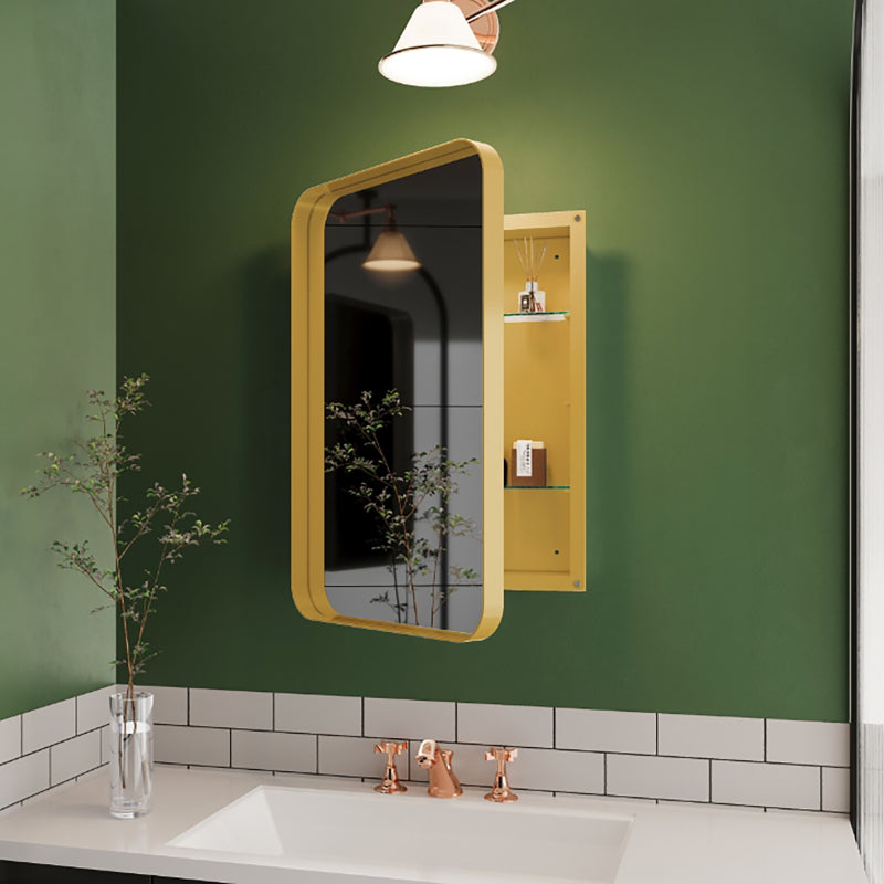 Black Metal Bathroom Medicine Cabinet, Adjustable Shelves