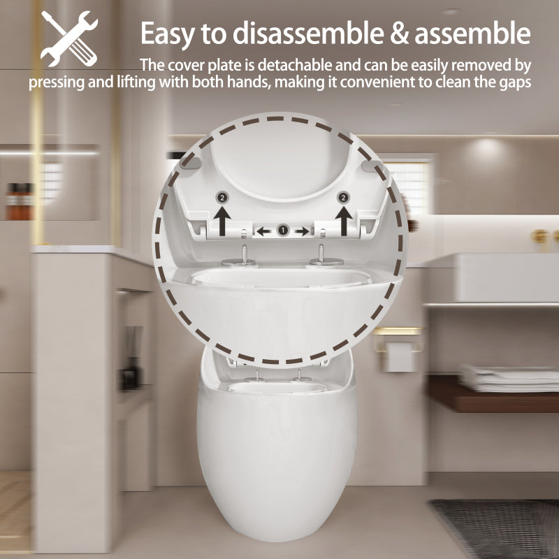 Modern Egg-Shape Bathroom Toilet, Water-Saving 1.28 GPF