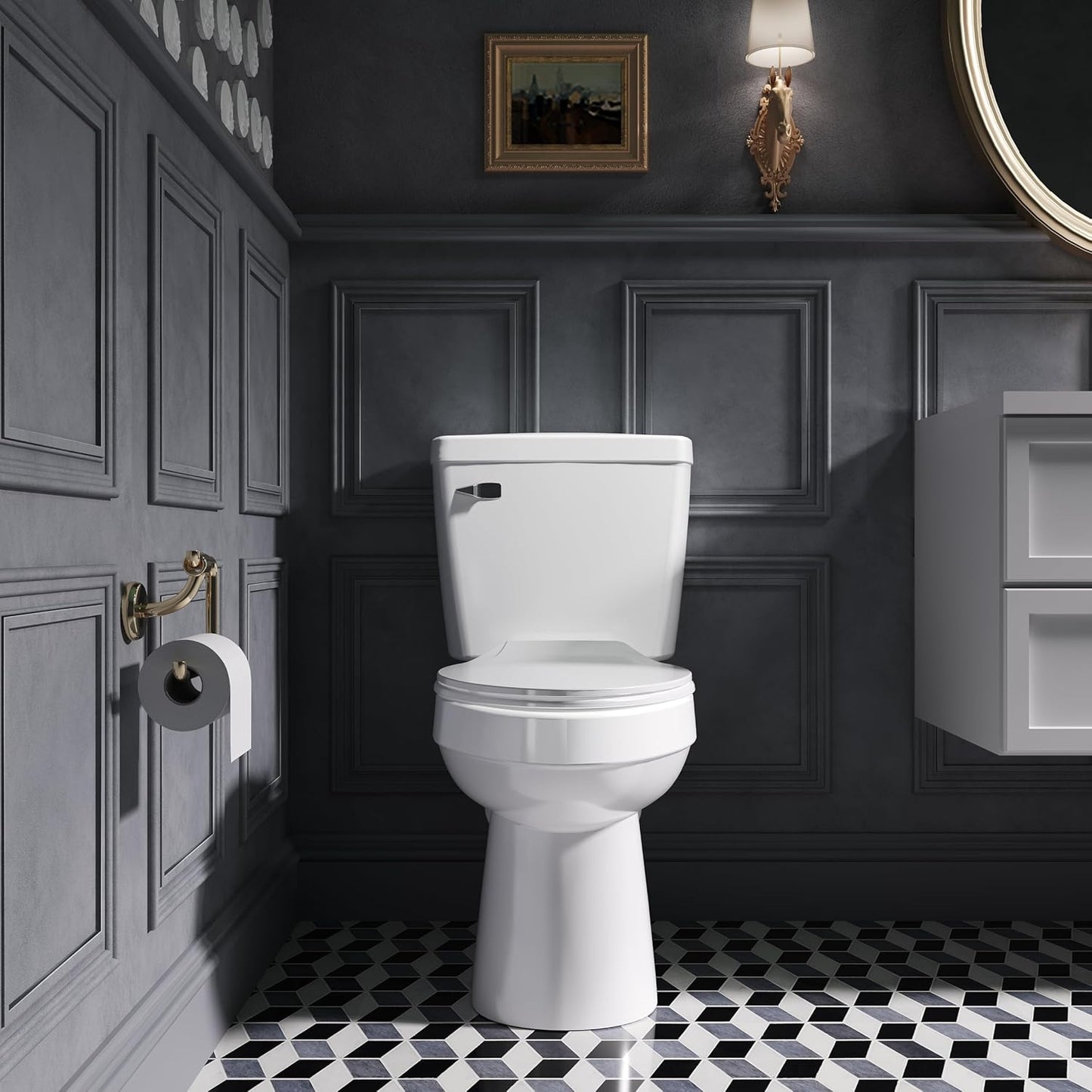 ELLAI Modern ADA Chair-Height Toilet for Bath, 1.28 GPF