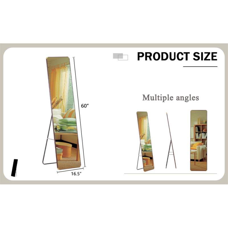 Modern Full-Length Mirror for Bedroom, 60x16 Stand/Wall