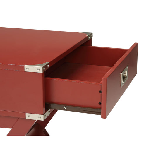 Babs Modern Accent Table for Living Room, Bold Red Finish