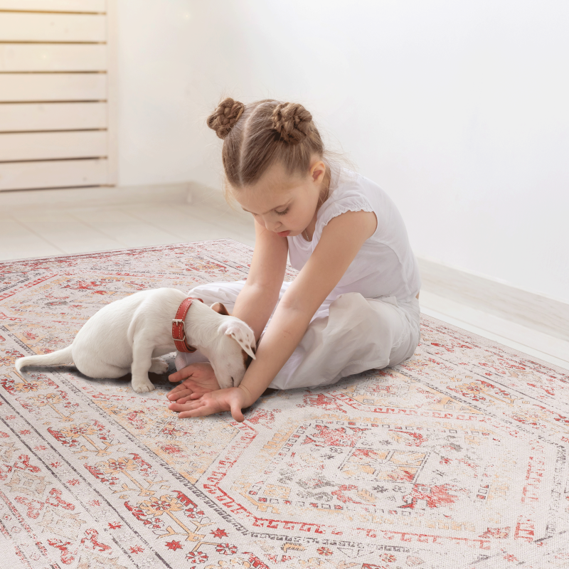 NAAR MAVAL Beige Entryway Doormat, Washable 2' x 3'