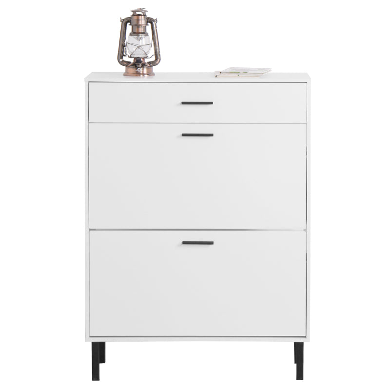 Modern Shoe Cabinet for Entryway with 2 Flip Drawers