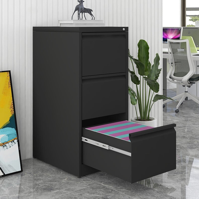 Sleek 3-Drawer Lateral File Cabinet for Home Office, Locking