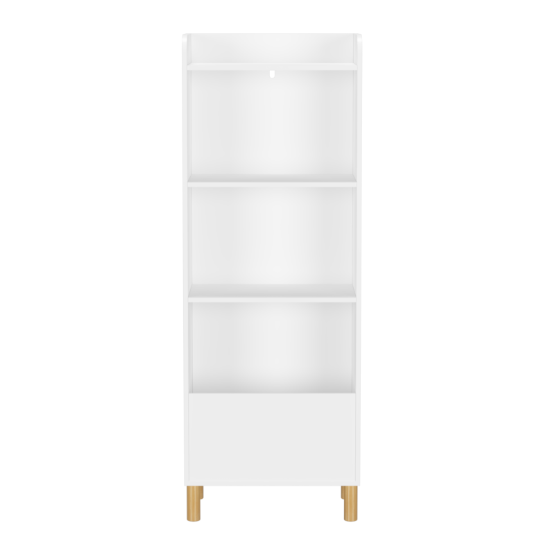 Modern 4-Tier Kids Bookcase for Playroom with Toy Storage