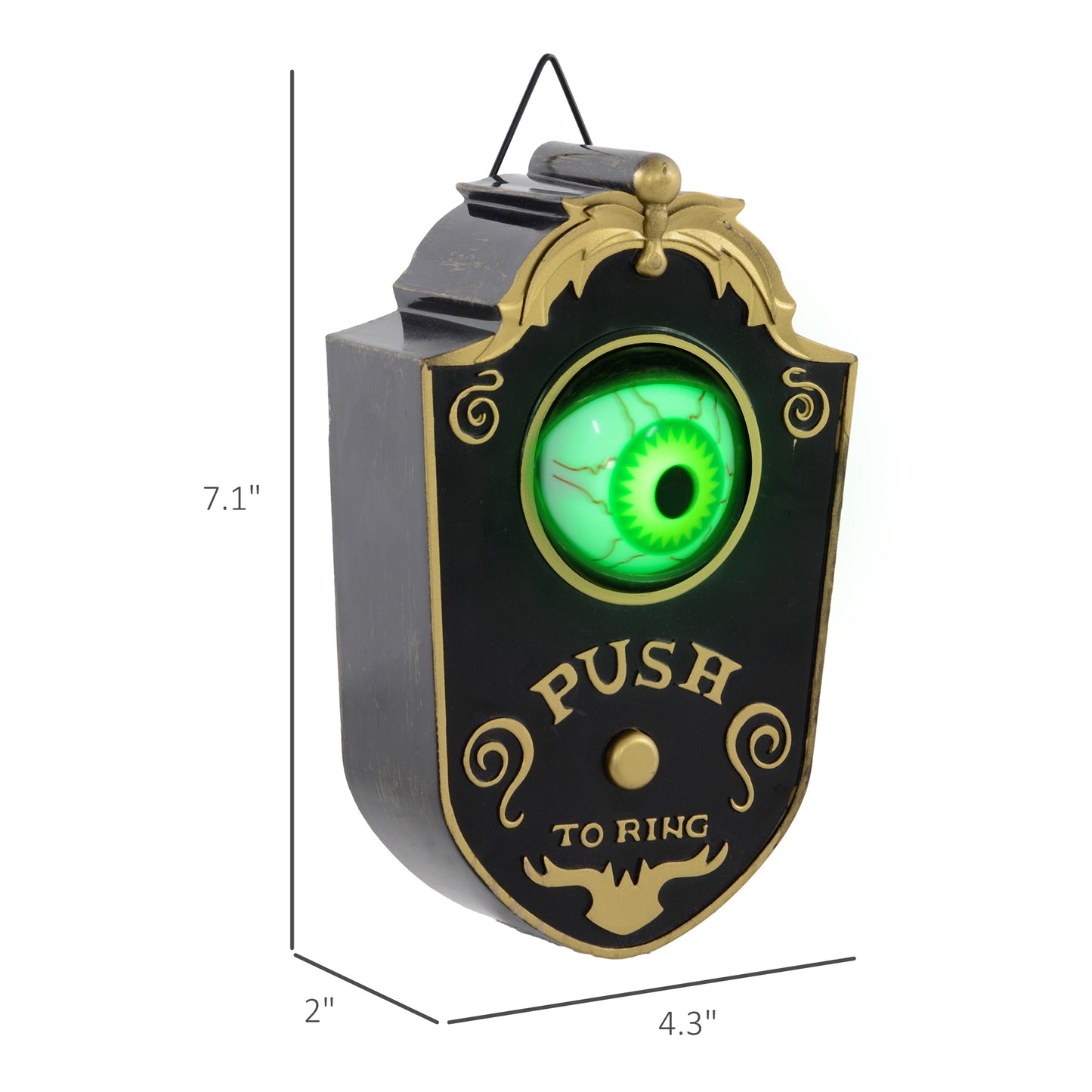 HOMCOM Halloween Doorbell for Porch, Eyeball Lights & Sounds