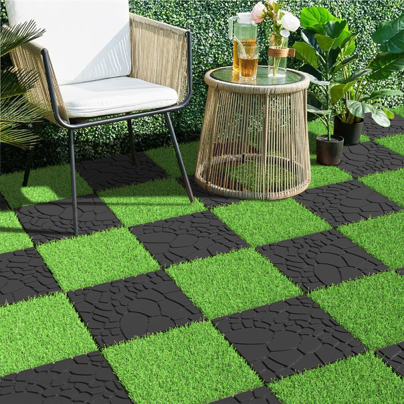 Stone-Texture Patio Deck Tiles for Porch & Balcony, DIY Snap